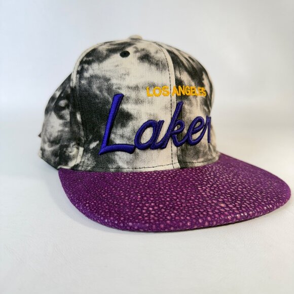 Mitchell & Ness Los Angeles Lakers Script Hat Hardwood Classics Tie Dye - Picture 2 of 12